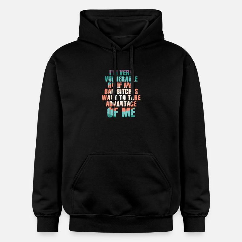 Je suis très vulnérable IA - Sweat à capuche Softstyle® Gildan Unisexe - noir