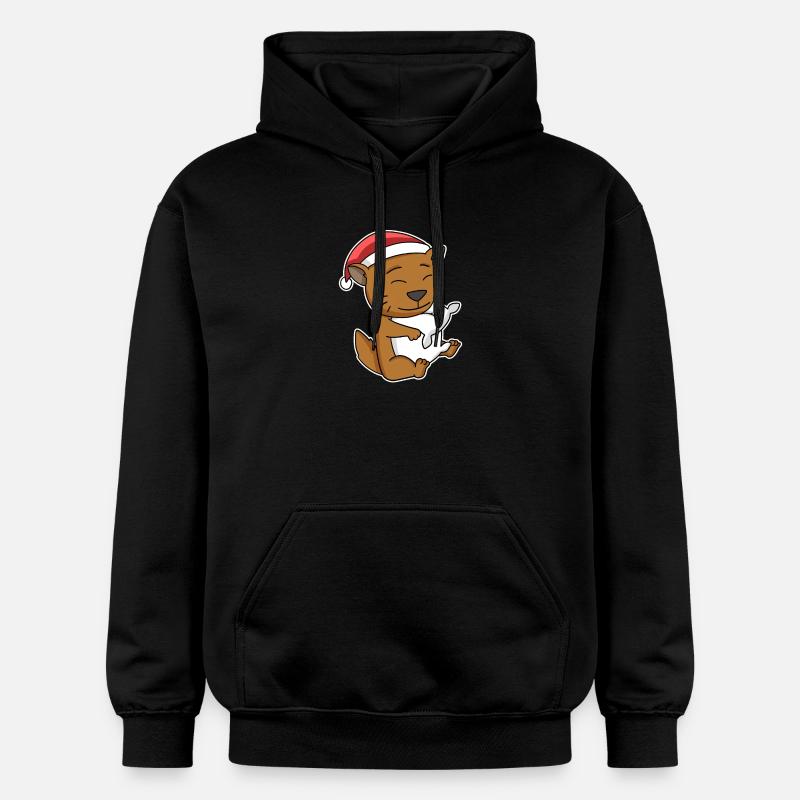 Chat somalien Noël Sleeping Tired - Sweat à capuche Softstyle® Gildan Unisexe - noir