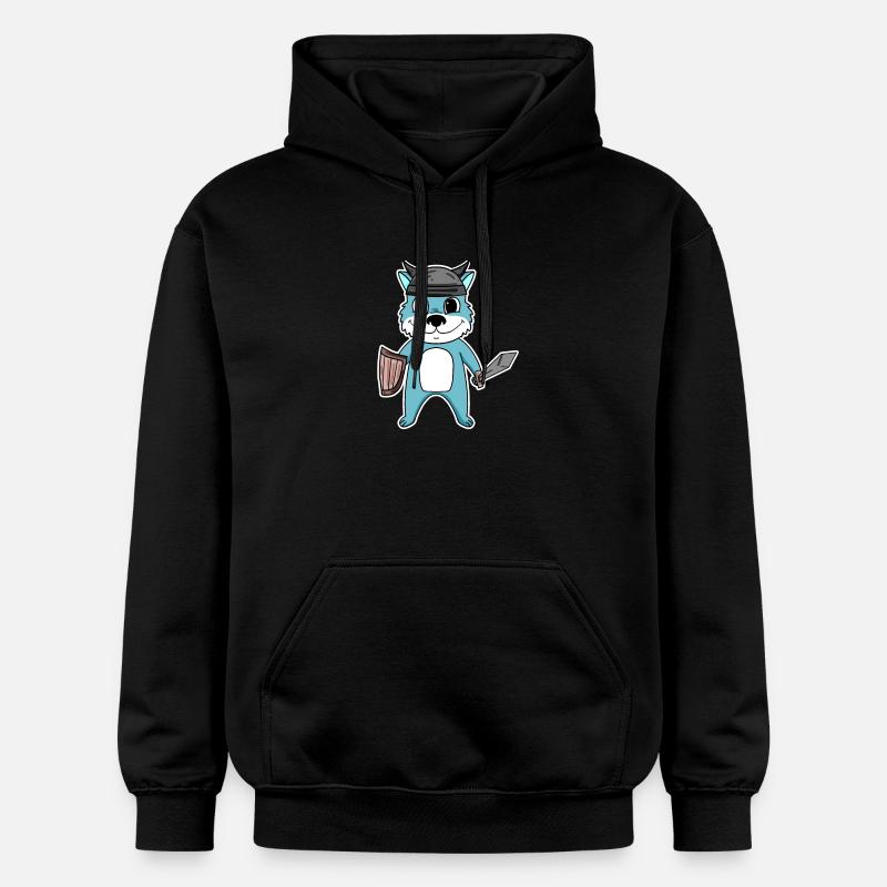 Wikinger Wolf - Gildan Unisex Softstyle® Midweight Hoodie - Schwarz