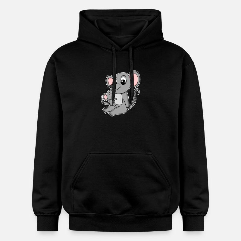 Famille - Souris avec bébé souris - Sweat à capuche Softstyle® Gildan Unisexe - noir