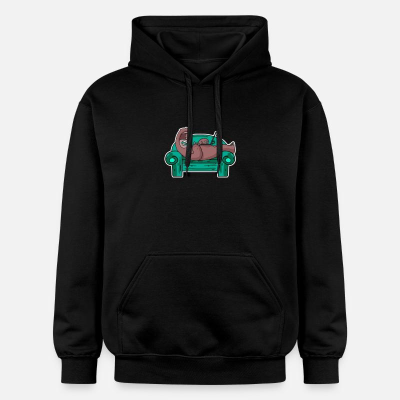 Faultier auf Sofa Laptop Mitarbeiter - Gildan Unisex Softstyle® Midweight Hoodie - Schwarz