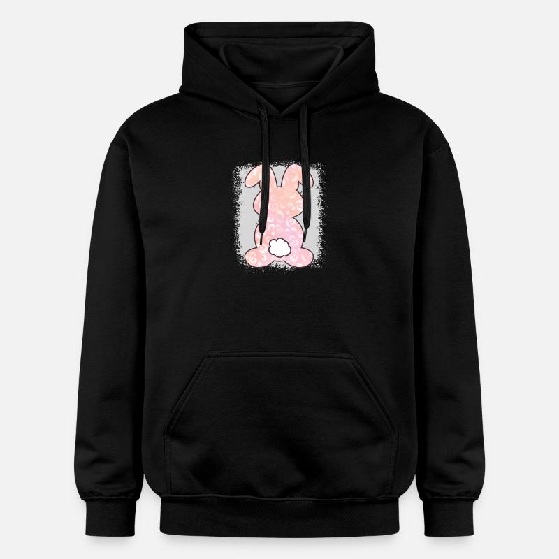 Leopard Print Bleached Easter - Gildan Unisex Softstyle® Midweight Hoodie - black