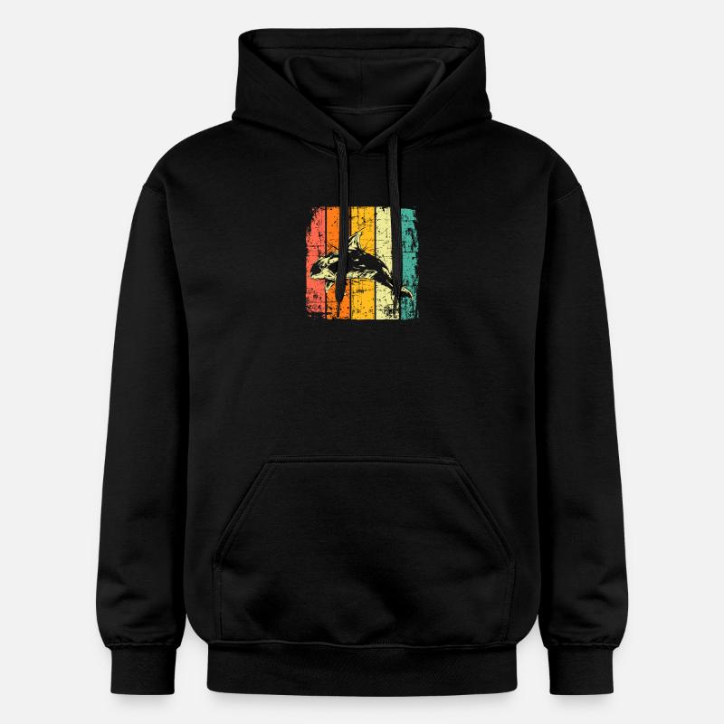 Orca millésimé - Sweat à capuche Softstyle® Gildan Unisexe - noir