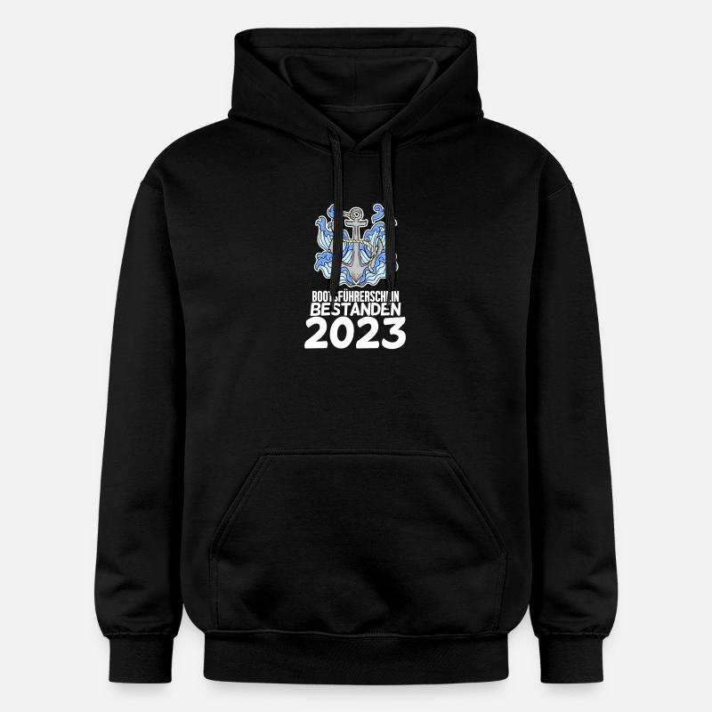 Bootsführerschein 2023 Motorboot Geschenk - Gildan Unisex Softstyle® Midweight Hoodie - Schwarz