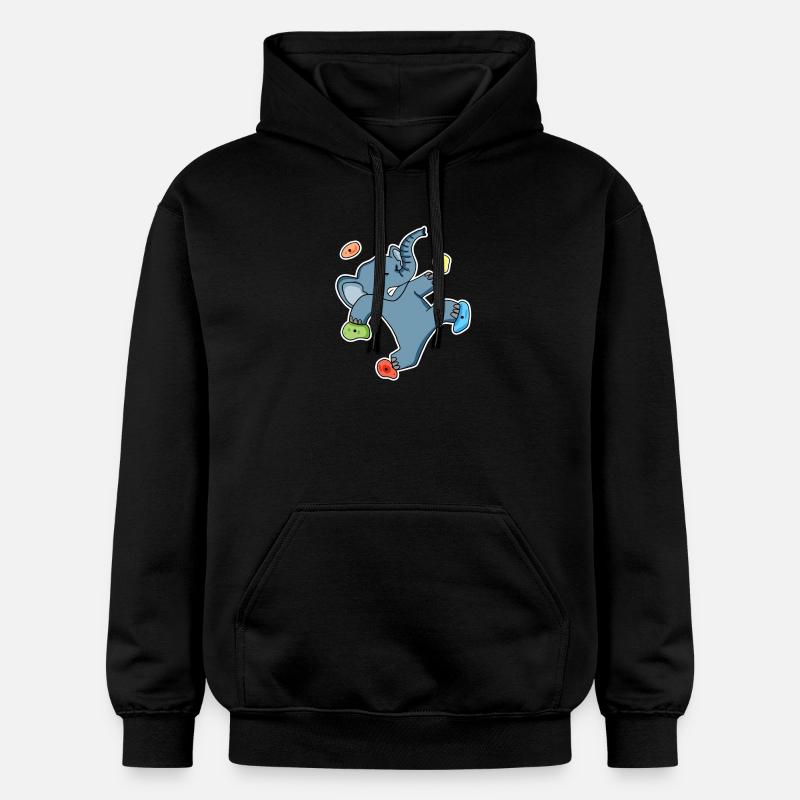 Motif éléphant grimpant - Sweat à capuche Softstyle® Gildan Unisexe - noir