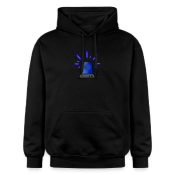 Blue light siren - Gildan Unisex Softstyle® Midweight Hoodie - black - Front - Marisol (170cm) & Nik (191cm)