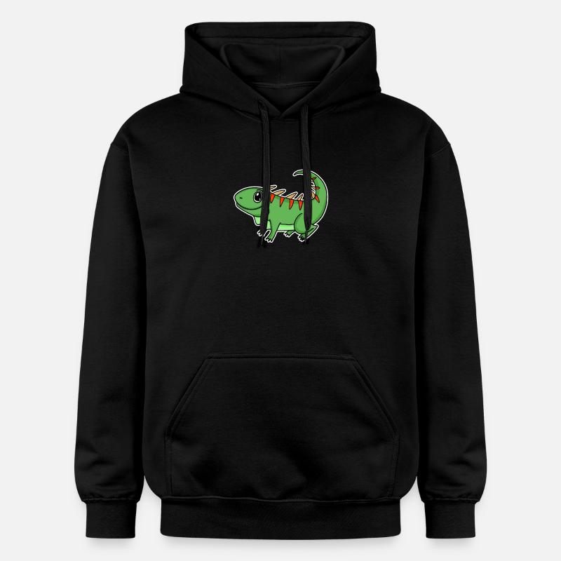 Reptiles verts iguanes - Sweat à capuche Softstyle® Gildan Unisexe - noir