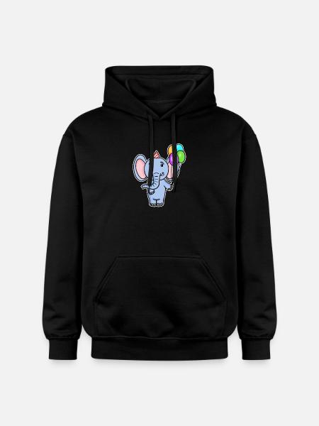 Ballon d’anniversaire d’éléphant - Sweat à capuche Softstyle® Gildan Unisexe - noir