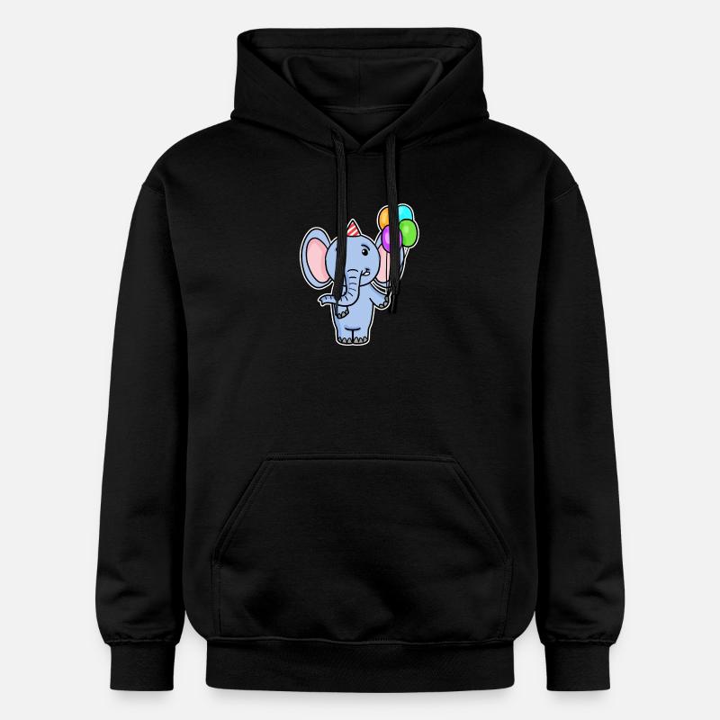 Ballon d’anniversaire d’éléphant - Sweat à capuche Softstyle® Gildan Unisexe - noir