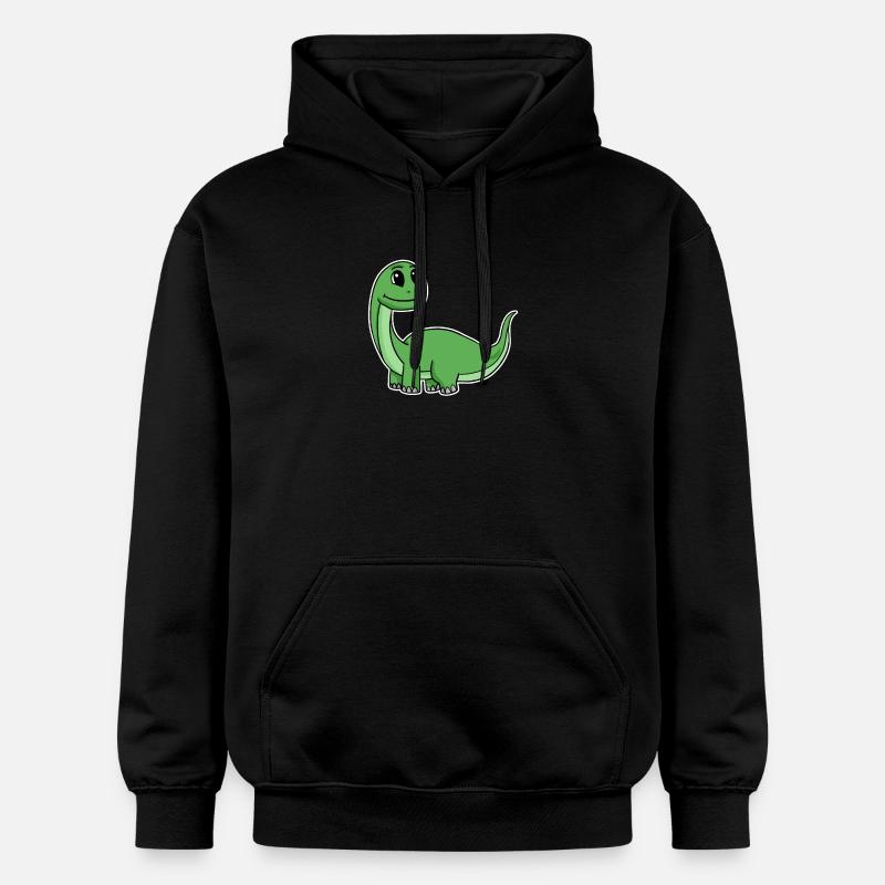 Petit dinosaure vert mignon - Sweat à capuche Softstyle® Gildan Unisexe - noir