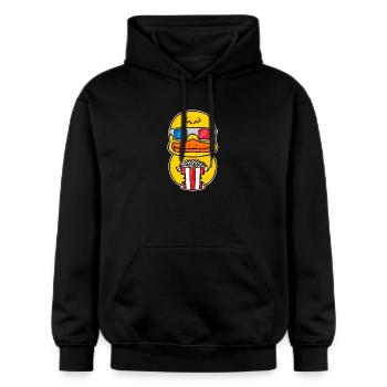 Popcorn Cinema Duck Movies Soirée cinéma - Sweat à capuche Softstyle® Gildan Unisexe - noir - Devant - Marisol (170cm) & Nik (191cm)