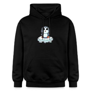 Pinguin Pinguine - Gildan Unisex Softstyle® Midweight Hoodie - Schwarz - Vorne - Marisol (170cm) & Nik (191cm)