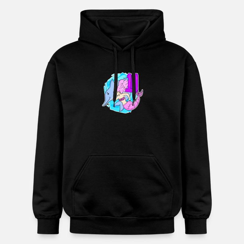 Fille - 10e anniversaire Sirène - Fille - Sweat à capuche Softstyle® Gildan Unisexe - noir