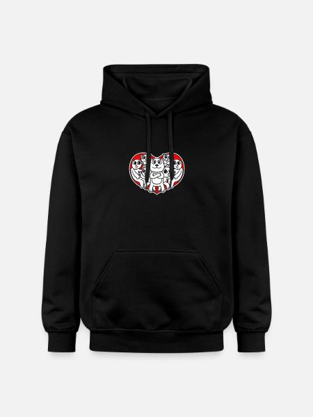Heart Bear Love Romantic - Gildan Unisex Softstyle® Midweight Hoodie - black