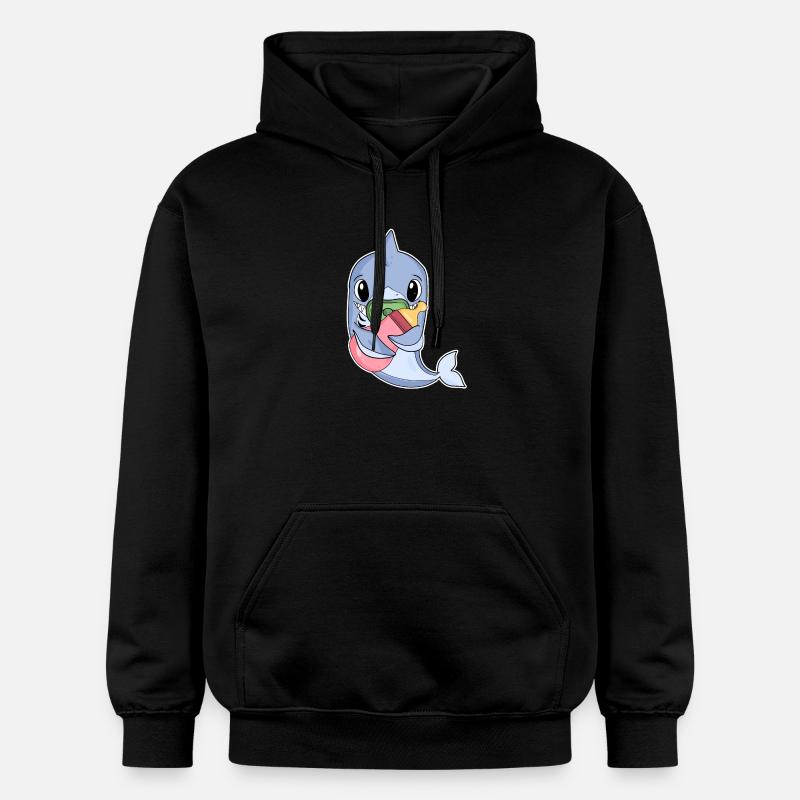 Bébé dauphin - Sweat à capuche Softstyle® Gildan Unisexe - noir