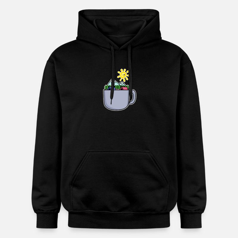 Café Mountain Mountains Summit - Sweat à capuche Softstyle® Gildan Unisexe - noir