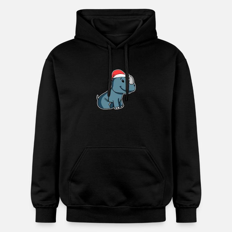 Noël rhinocéros - Sweat à capuche Softstyle® Gildan Unisexe - noir