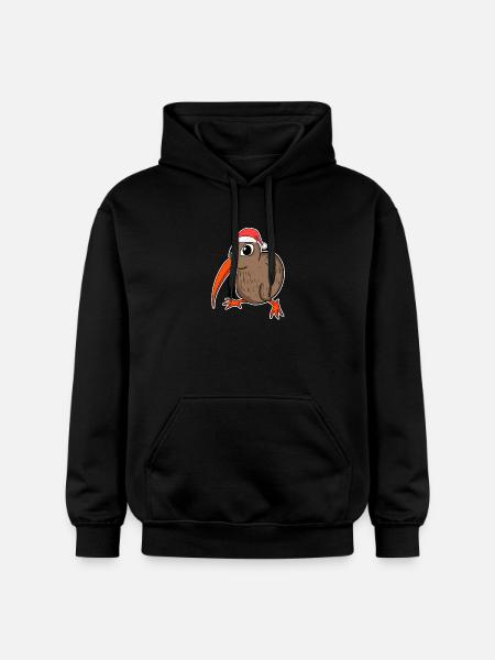Kiwi Bird Christmas - Gildan Unisex Softstyle® Midweight Hoodie - black
