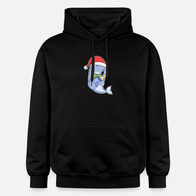 Requin bébé Noël - Sweat à capuche Softstyle® Gildan Unisexe - noir