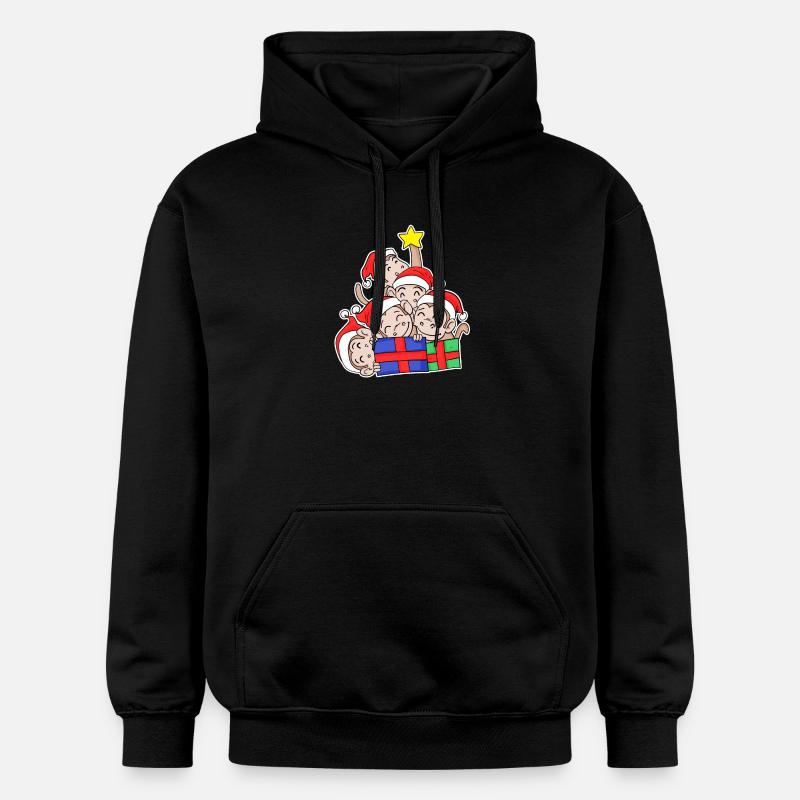 Monkey Monkey Christmas Tree Christmas - Gildan Unisex Softstyle® Midweight Hoodie - black