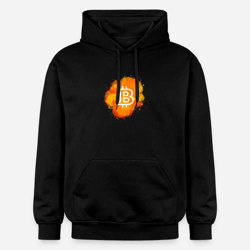Bitcoin Crypto Cryptocurrency Splash - Sweat à capuche Softstyle® Gildan Unisexe - noir