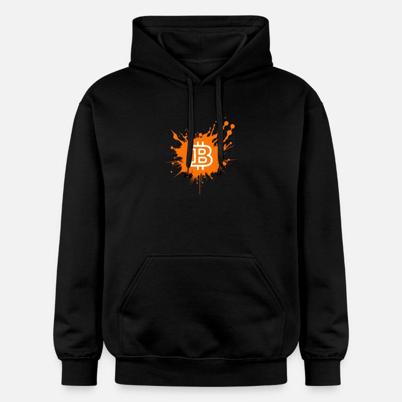 Bitcoin Crypto Cryptocurrency Splash - Sweat à capuche Softstyle® Gildan Unisexe - noir