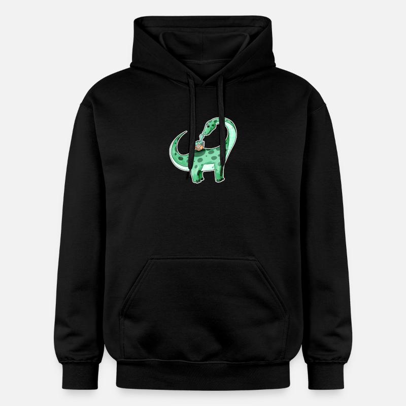 Dinosaure avec bébé dinosaure - Dino - Sweat à capuche Softstyle® Gildan Unisexe - noir
