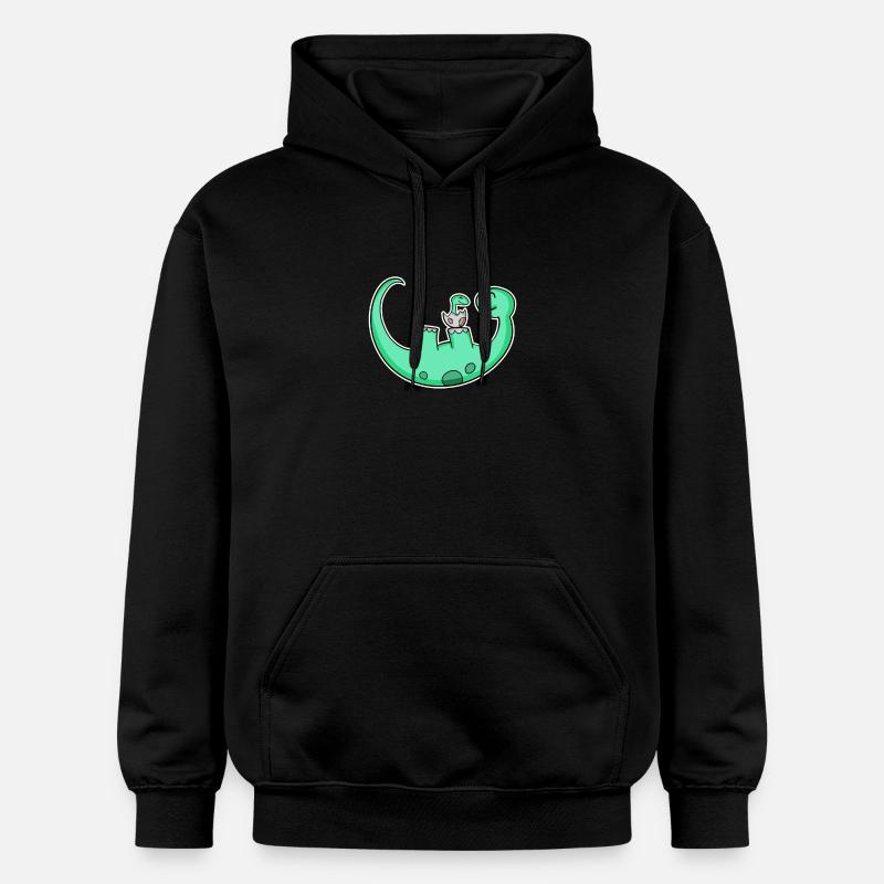 Dinosaure avec bébé dinosaure - Dino - Sweat à capuche Softstyle® Gildan Unisexe - noir