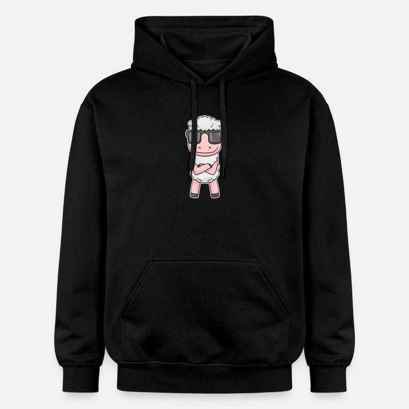 Schaf mit Brille - Gildan Unisex Softstyle® Midweight Hoodie - Schwarz