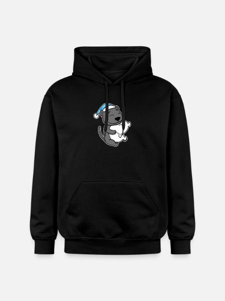 with pillow and sleepy cap - Gildan Unisex Softstyle® Midweight Hoodie - black