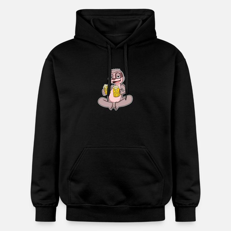 Faultier mit Bier - Gildan Unisex Softstyle® Midweight Hoodie - Schwarz