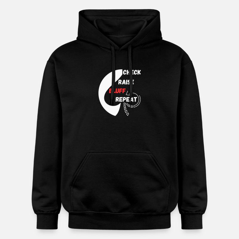 Repeat Poker "Chess, Raise, Bluff, Repeat" - Gildan Unisex Softstyle® Midweight Hoodie - black