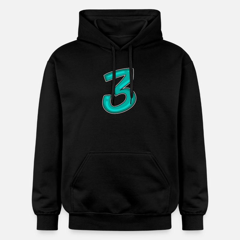 3 - Three - Third - Gildan Unisex Softstyle® Midweight Hoodie - black