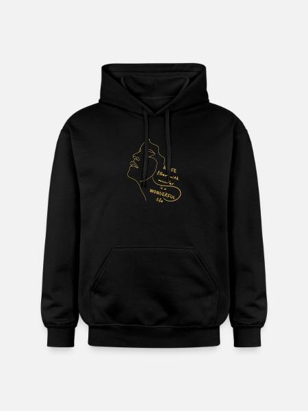 Life Full of Wonders – Line Art Quote - Gildan Unisex Softstyle® Midweight Hoodie - black