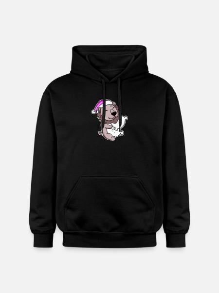 Leo Tired Sleeping Sleeping Girl - Gildan Unisex Softstyle® Midweight Hoodie - black