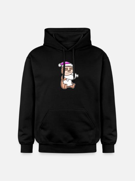 Sloth Tired Sleeping Sleeping Girl - Gildan Unisex Softstyle® Midweight Hoodie - black