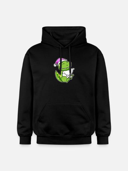 Dinosaur Tired Sleeping Sleeping Girl - Gildan Unisex Softstyle® Midweight Hoodie - black