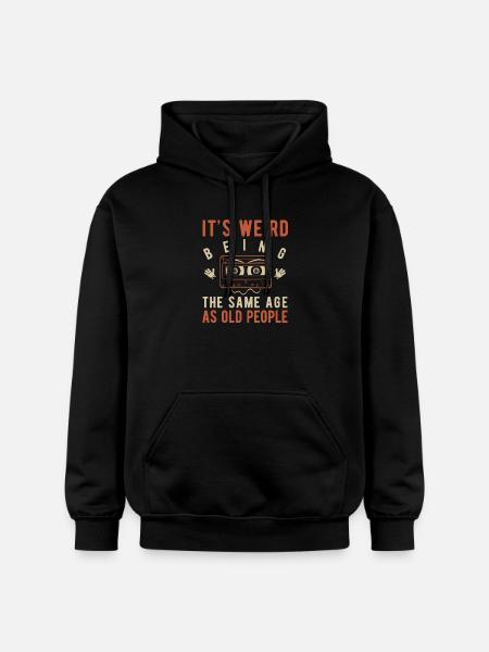 It's weird being the same age as old people - Gildan Unisex Softstyle® Midweight Hoodie - black