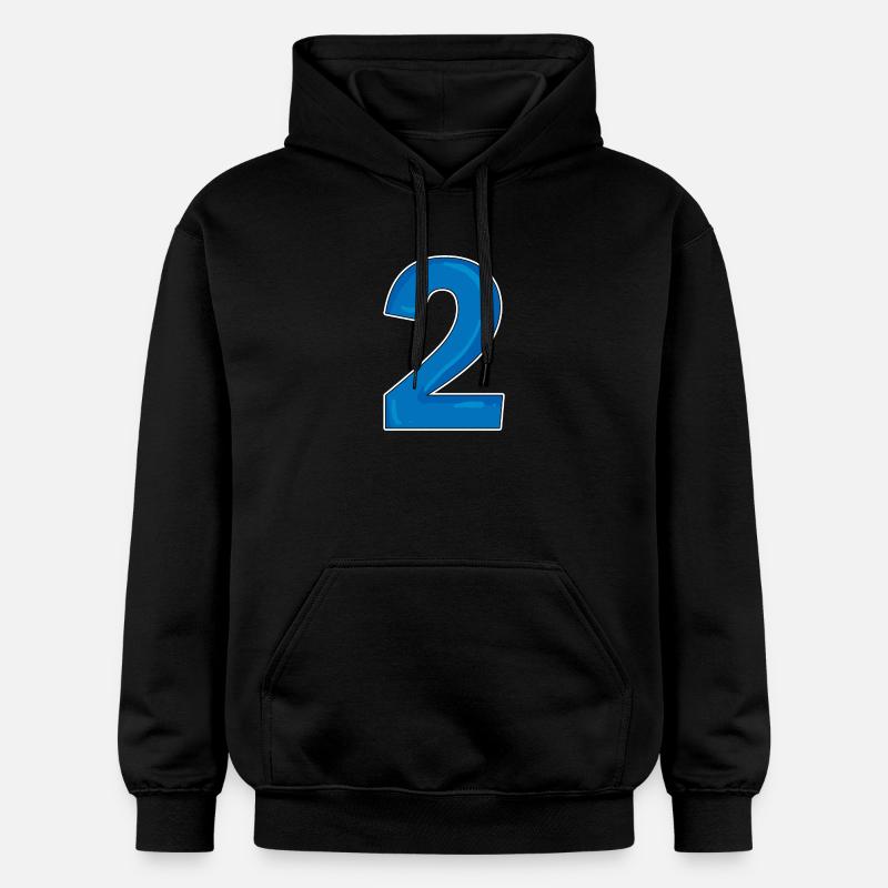 Two - 2 - Number Number - Gildan Unisex Softstyle® Midweight Hoodie - black