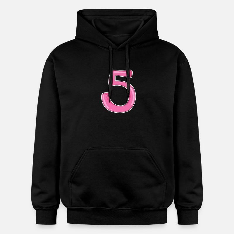 Cinq chiffres numéro 5 - Sweat à capuche Softstyle® Gildan Unisexe - noir
