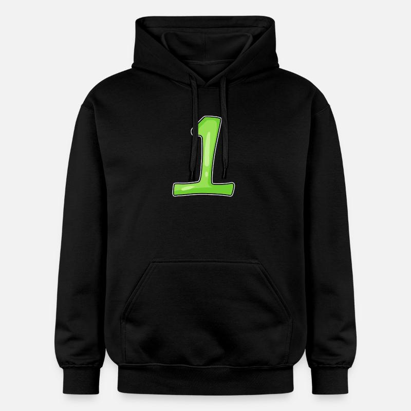 Numéro 1 Vert - Sweat à capuche Softstyle® Gildan Unisexe - noir