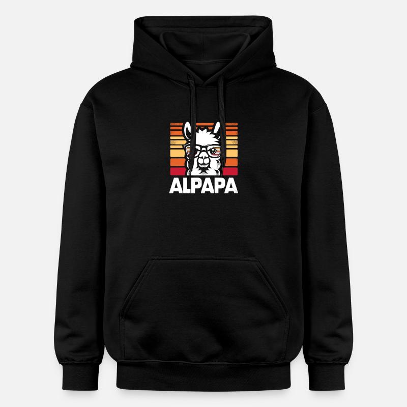 Alpaga rétro avec lunettes - Sweat à capuche Softstyle® Gildan Unisexe - noir
