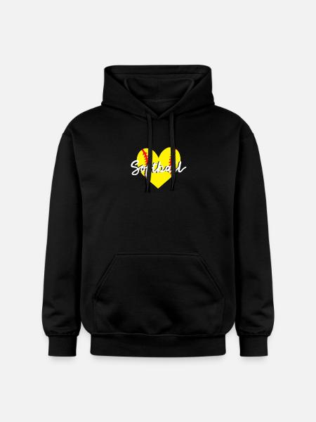 Softball Herz - Gildan Unisex Softstyle® Midweight Hoodie - Schwarz