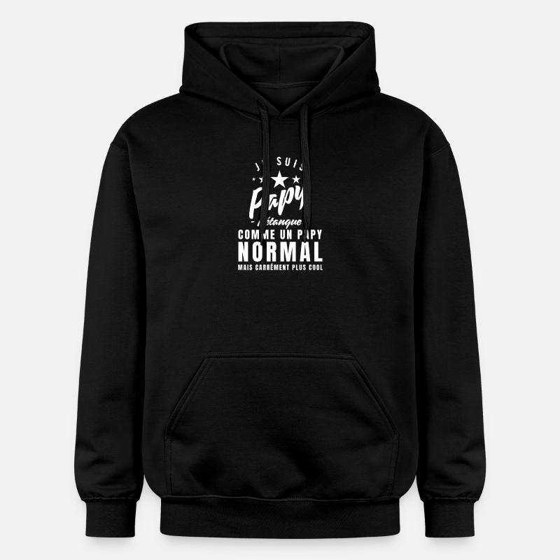 Je Suis Un Papy Pétanque - Sweat à capuche Softstyle® Gildan Unisexe - noir