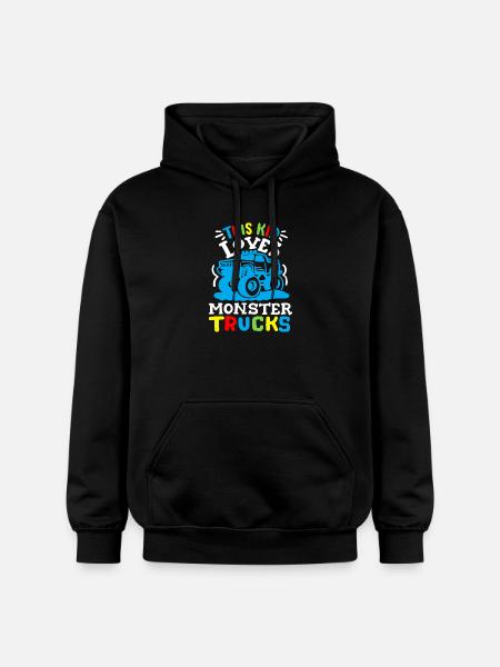 Monstertrucks für Kinder - Gildan Unisex Softstyle® Midweight Hoodie - Schwarz