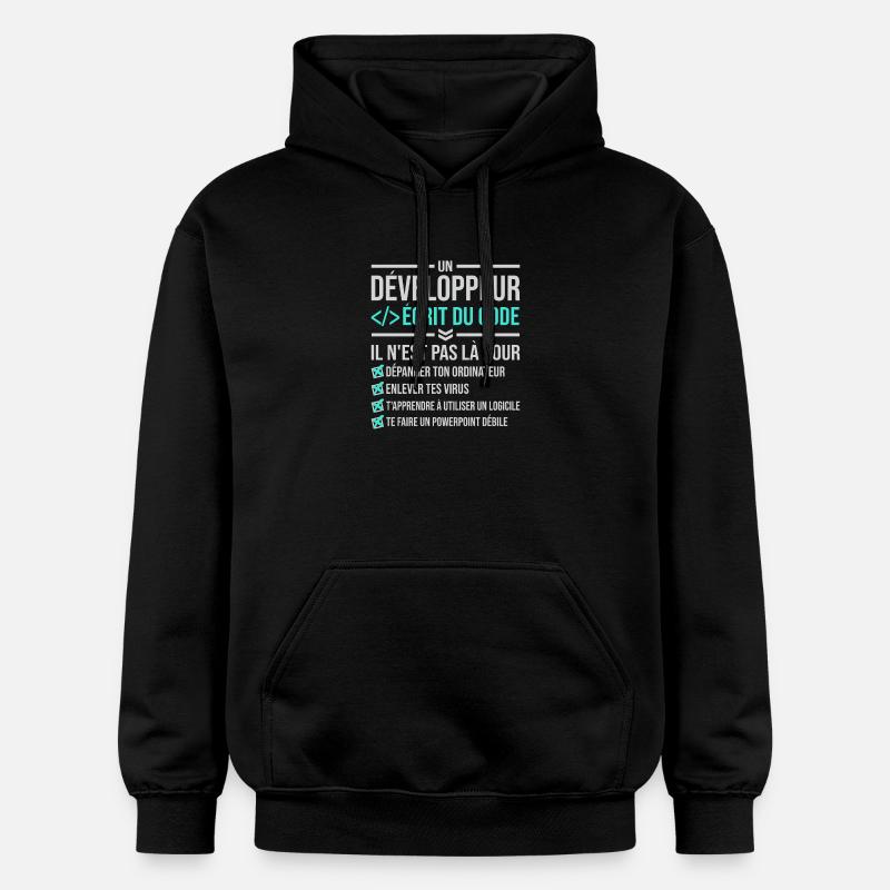 Developer Writing Code - Gildan Unisex Softstyle® Midweight Hoodie - black