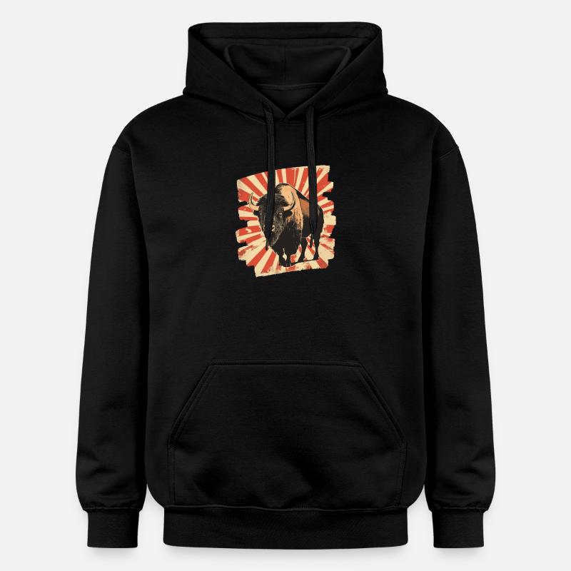 Bison - Sweat à capuche Softstyle® Gildan Unisexe - noir