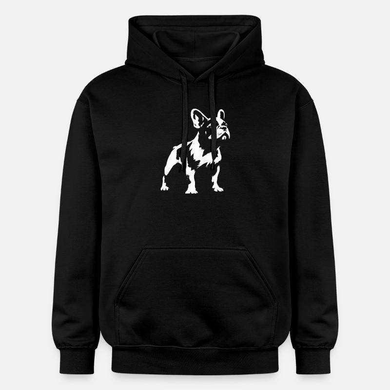 Illustration d’un bouledogue français - Sweat à capuche Softstyle® Gildan Unisexe - noir