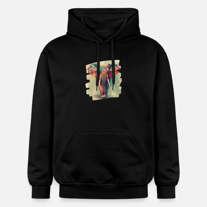 Éléphant - Sweat à capuche Softstyle® Gildan Unisexe - noir