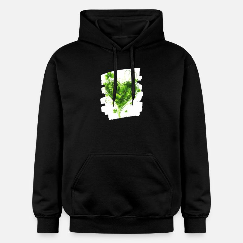 Saint-Patrick Shamrock Heart - Sweat à capuche Softstyle® Gildan Unisexe - noir